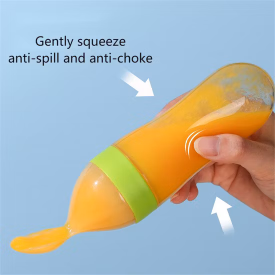 Hot Sale New Born Baby Feeding Bottle Feeder Approved Food Grade Safety Customized Color Infant Drinking Paste Bottle