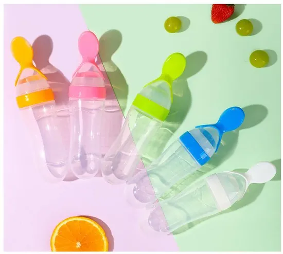 Hot Sale New Born Baby Feeding Bottle Feeder Approved Food Grade Safety Customized Color Infant Drinking Paste Bottle